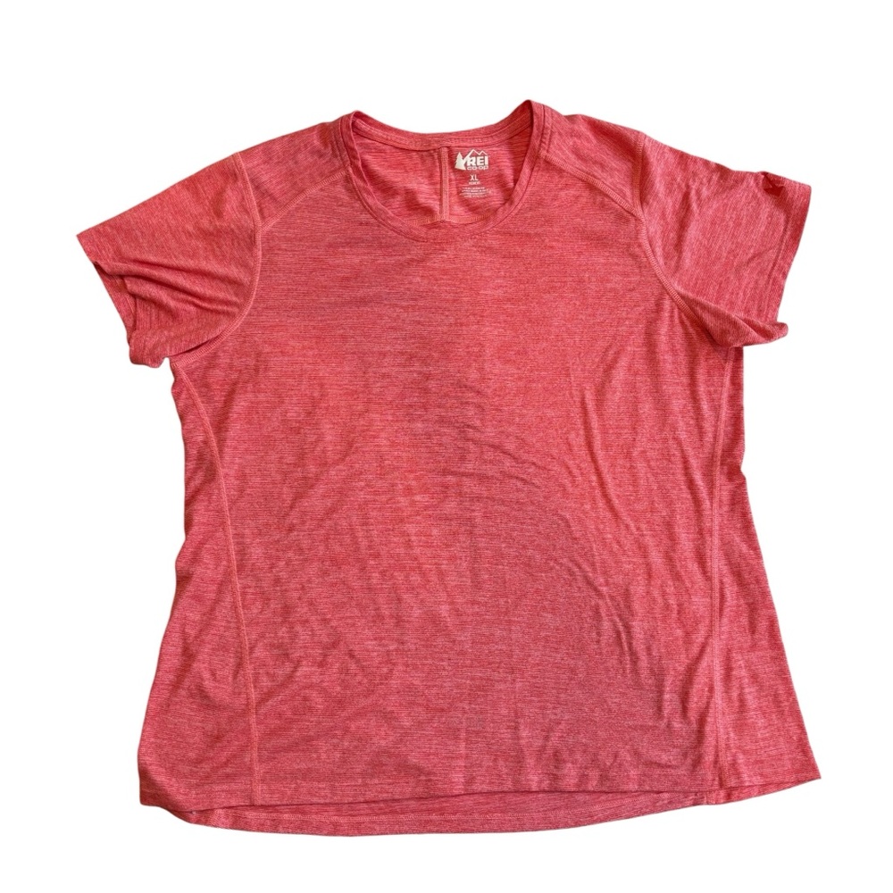 REI Co-op short sleeve crew neck t-shirt athletic hiking heather light red sz XL